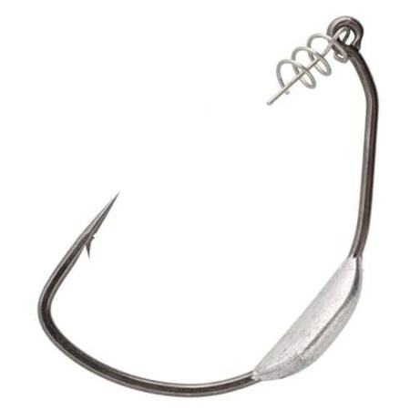 Owner Weighted Beast Soft Bait Hook With Twistlock CenteringPin Spring, Size 40, Needle Point, Forged Sh 5130W-024